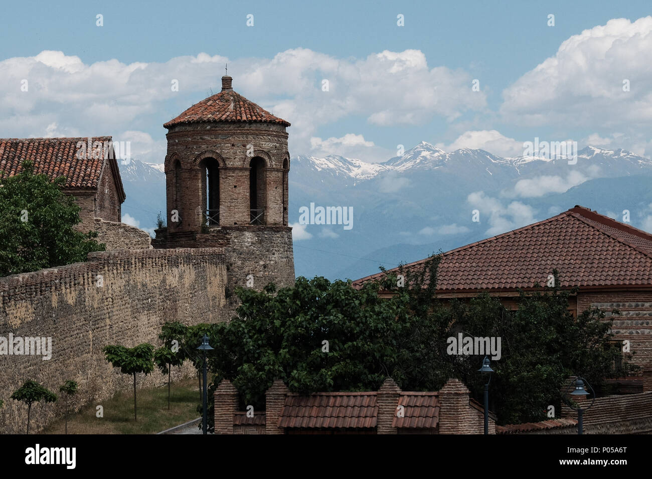 Ancient fortifications surround the Castle of King Erekle II in Telavi, Georgia. Stock Photo