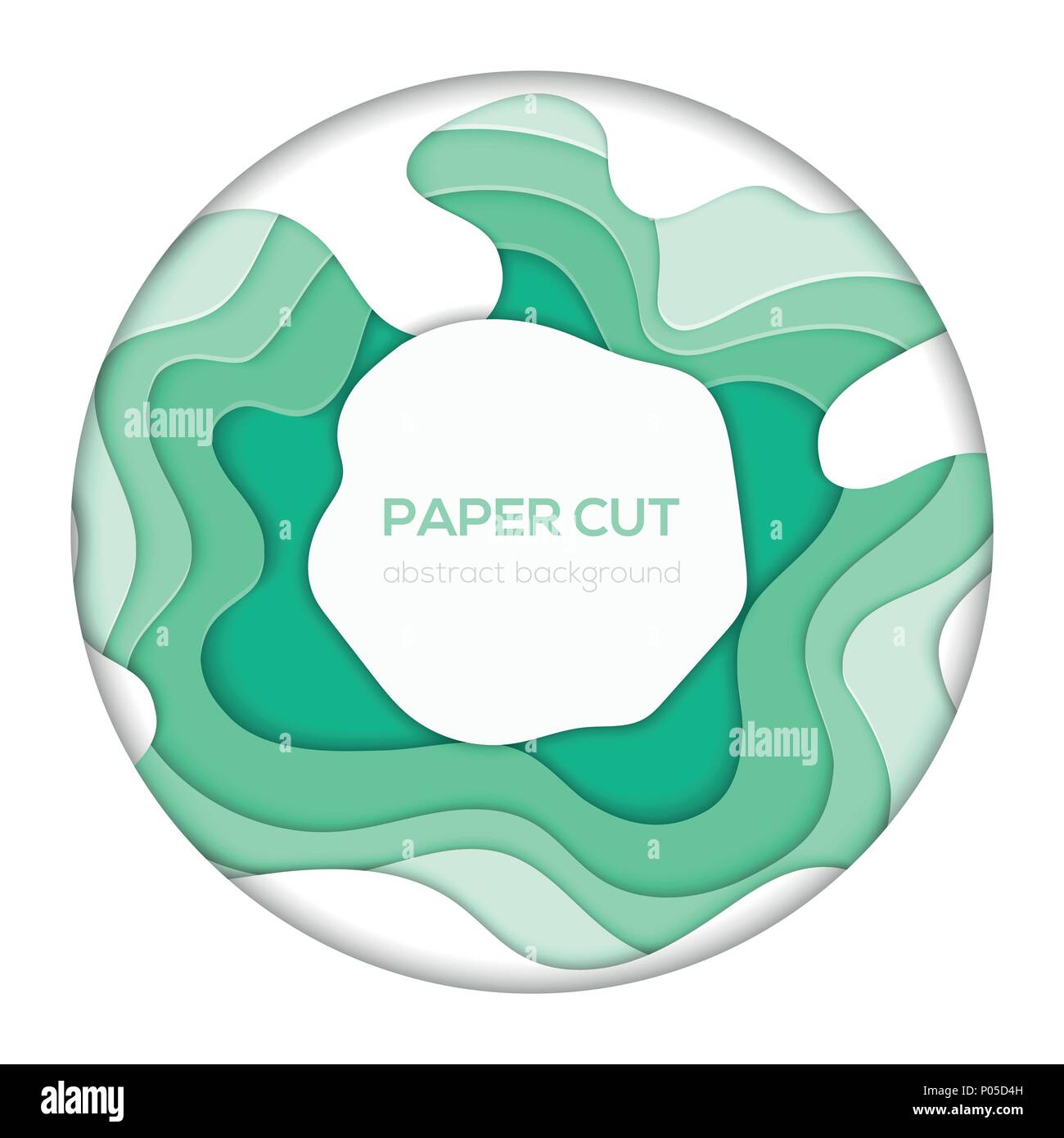Green abstract layout - vector paper cut banner Stock Vector Image ...