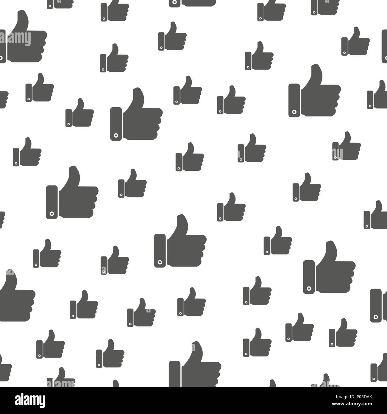 Like icon seamless pattern background. Business flat vector illustration. Thumb up sign symbol pattern. Stock Vector