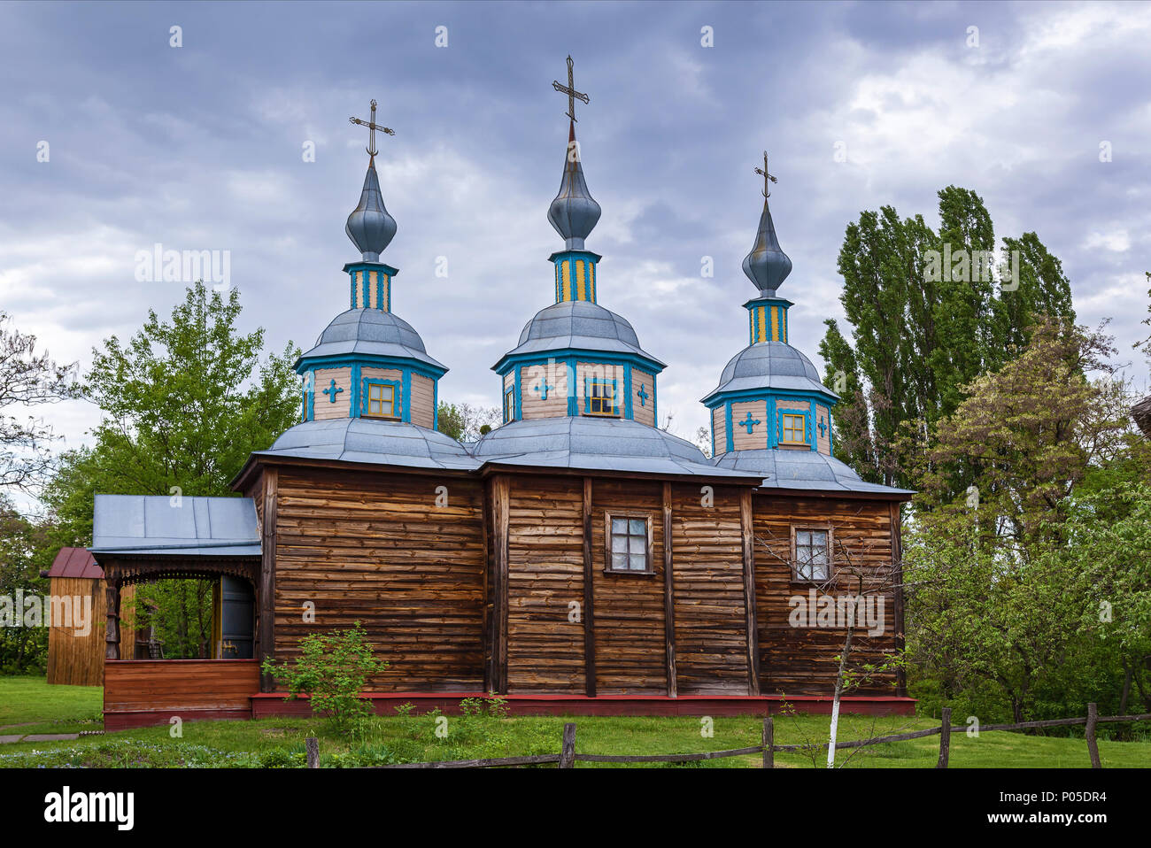 Old wooden orthodox church in the spring hi-res stock photography and ...