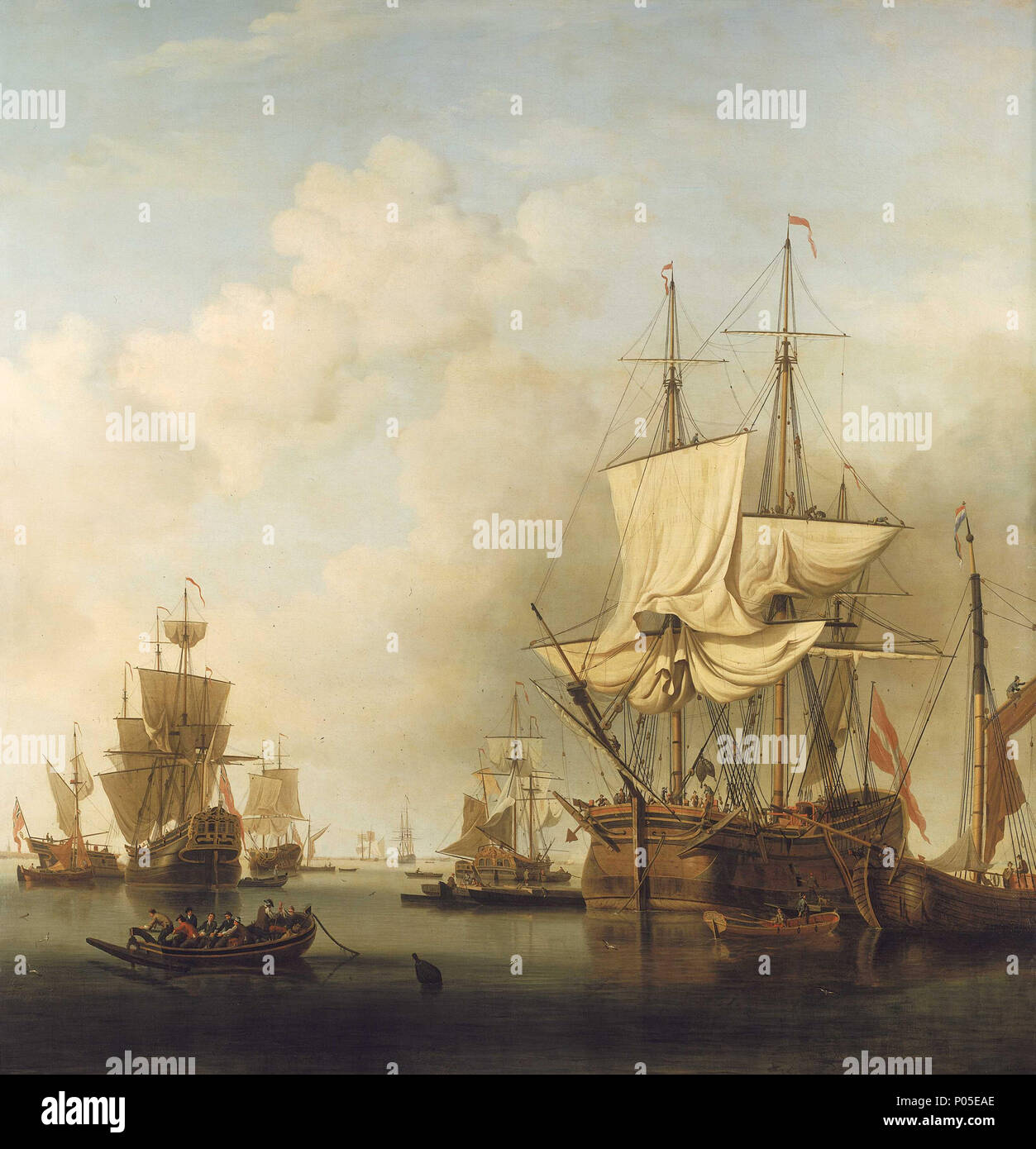 English A Danish Timber Bark Getting Under Way A Ship Rigged Cat