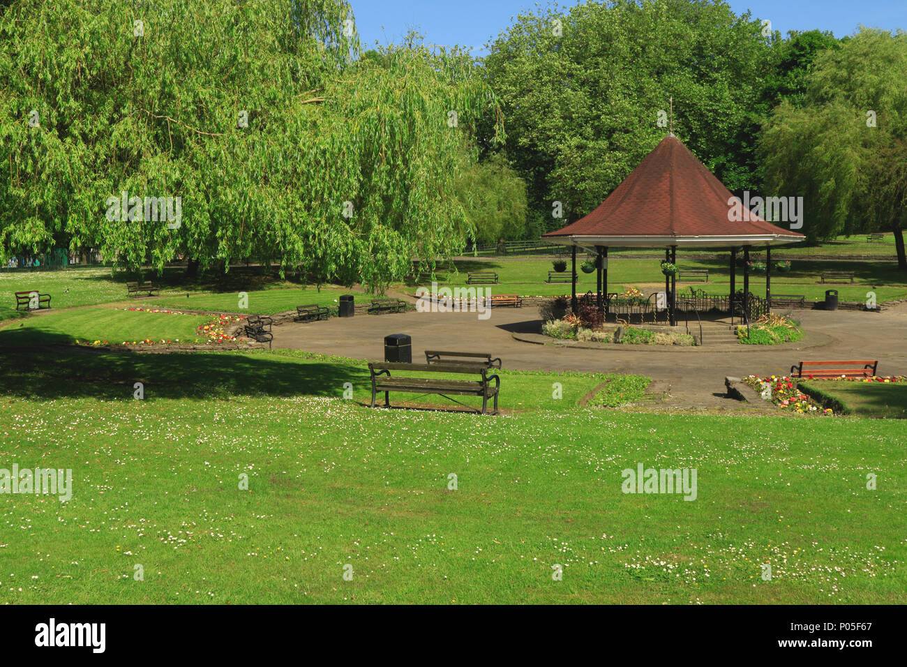 The Bandstand, Ynysangharad Park, Pontypridd, South Wales, UK Stock
