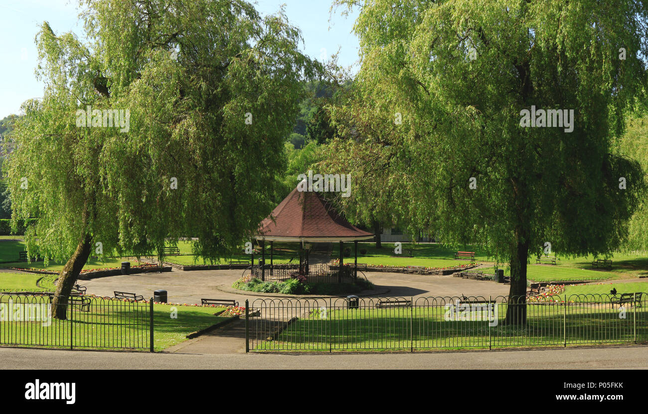 The Bandstand, Ynysangharad Park, Pontypridd, South Wales, UK Stock