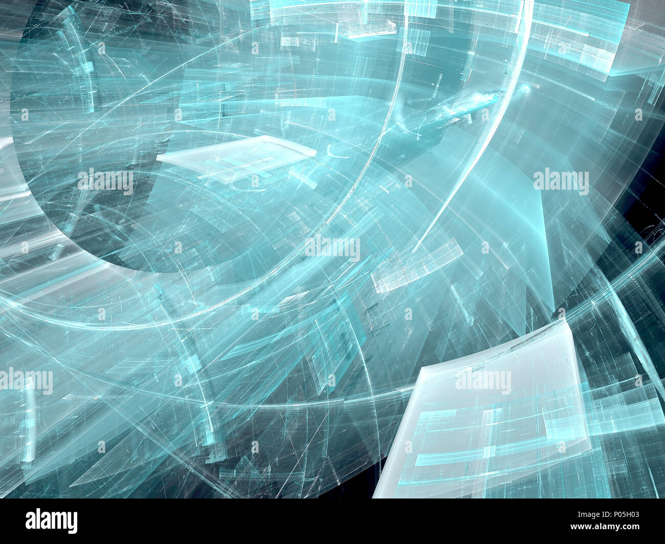Curved technology background - abstract digitally generated imag Stock Photo