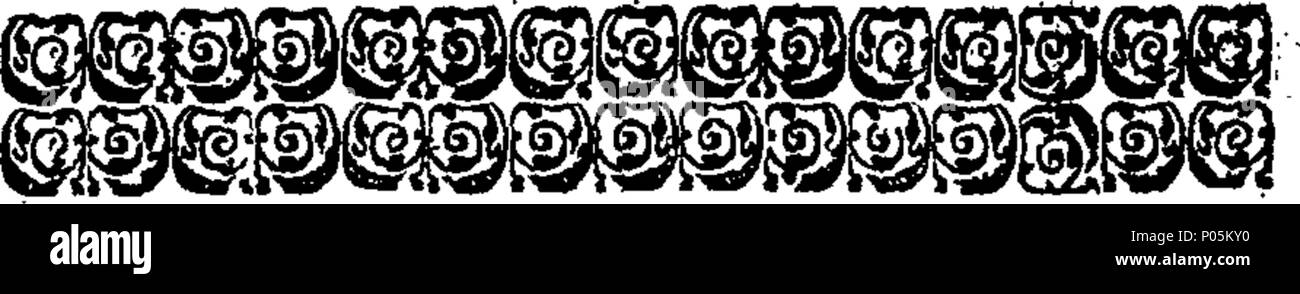 . English: Fleuron from book: A discourse concerning unlimited submission and non-resistance to the higher powers: with some reflections on the resistance made to King Charles I. and on the anniversary of his death: in which the mysterious doctrine of that prince's saintship and martyrdom is unriddled: the substance of which was delivered in a sermon preached in the West Meeting-House in Boston the Lord's-Day after the 30th of January, 1749/50. Published at the request of the hearers. By Jonathan Mayhew, A.M. Pastor of the West Church in Boston. [Eight lines of quotations]. 91 A discourse conc Stock Photo