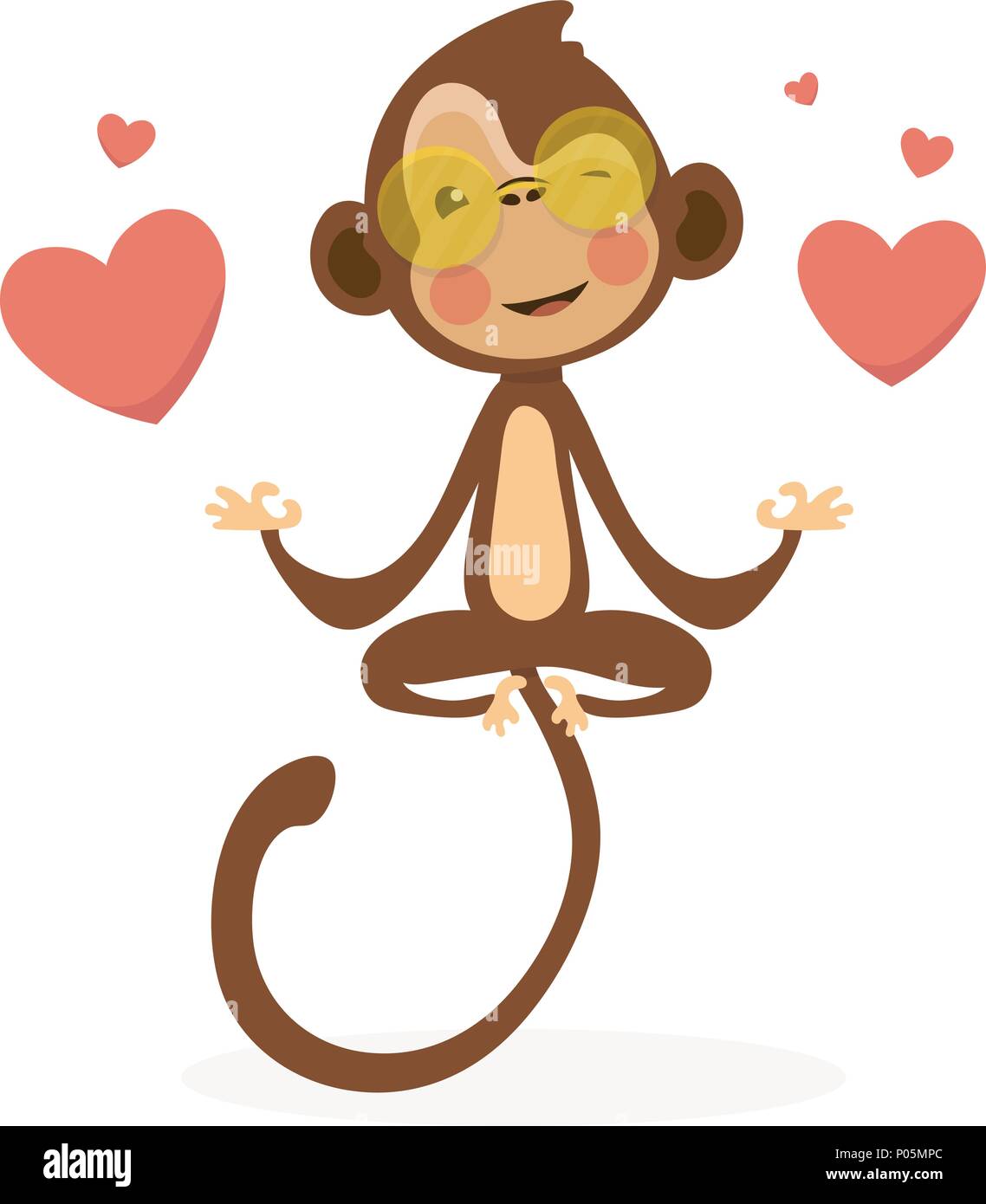 Cute Monkey Cartoon Stock Vector Image Art Alamy