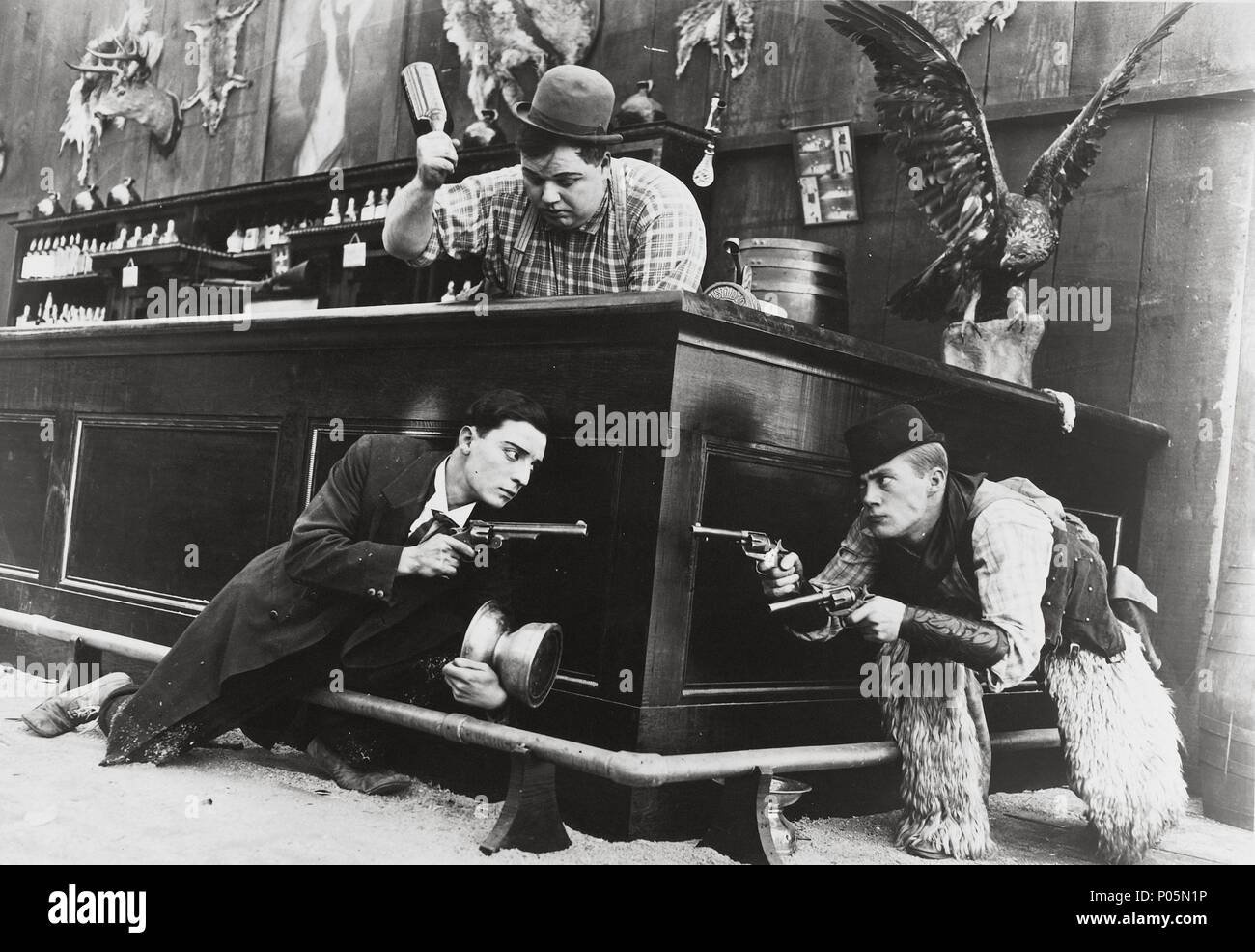 Original Film Title: GO WEST. English Title: GO WEST. Film Director: BUSTER  KEATON. Year: 1925. Stars: BUSTER KEATON; ROSCOE "FATTY" ARBUCKLE. Credit:  M.G.M / Album Stock Photo - Alamy