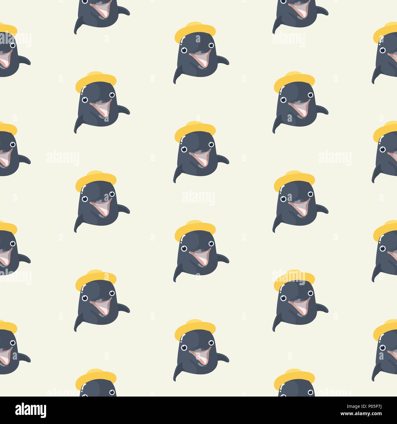 Dolphin pattern seamless in simple style vector illustration. Stock Vector