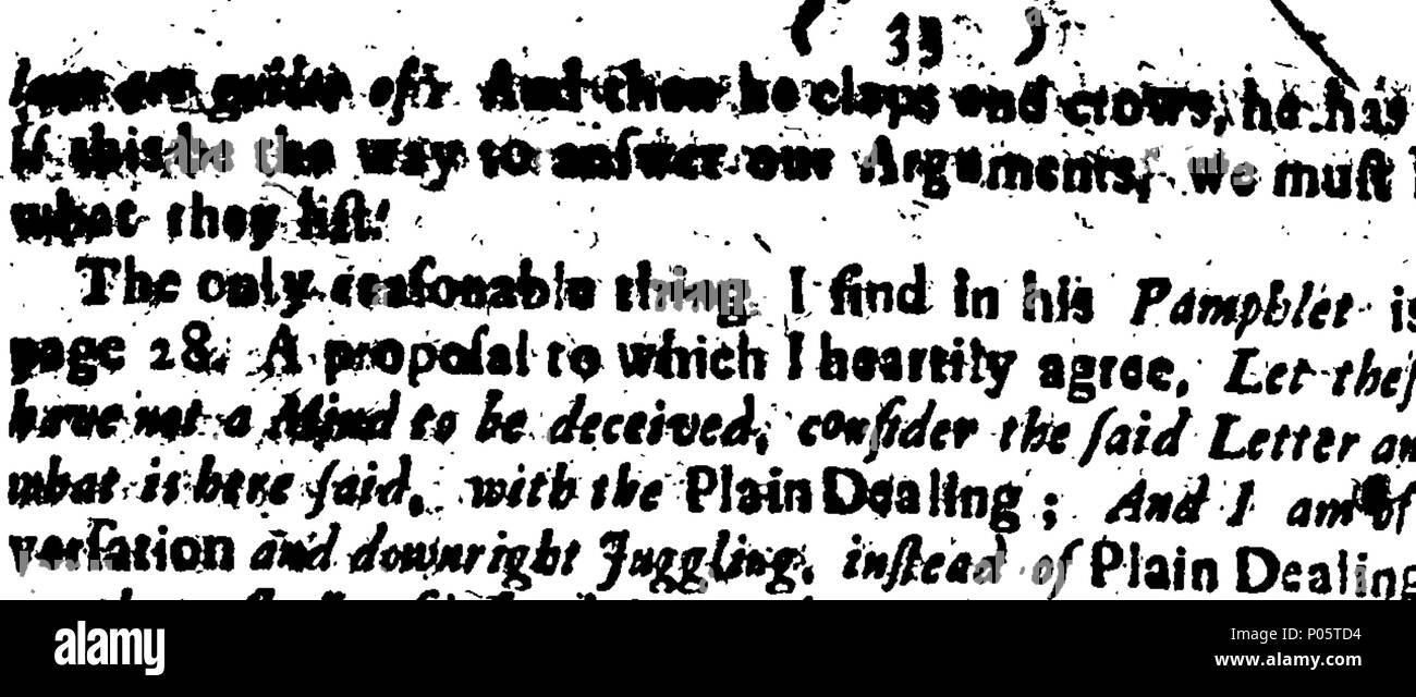 . English: Fleuron from book: A full and final answer to a triffling reply made unto a paper; entituled Plain-Dealing with the Presbyterians wherein the Reasonableness and necessity of a Toleration is maintained, against All that is said in the Gentleman's Letter to a Member of Parliament, and Vindication thereof. In a Letter to a Friend. 100 A full and final answer to a triffling reply made unto a paper; entituled Plain-Dealing with the Presbyterians wherein the Reasonableness and Fleuron T061159-1 Stock Photo