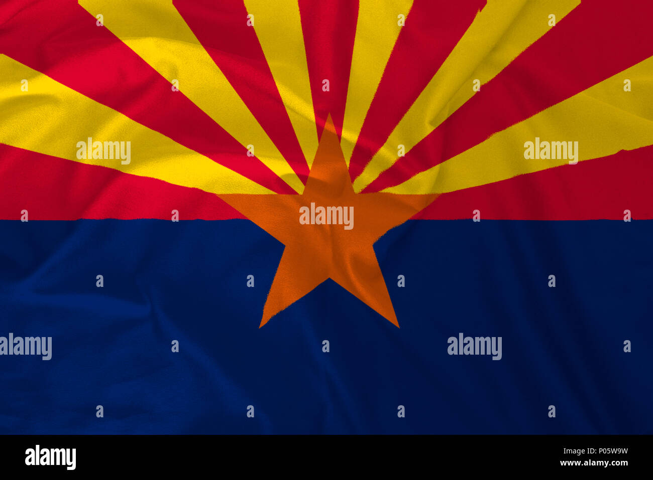 Flag of Arizona Background, The Grand Canyon State Stock Photo