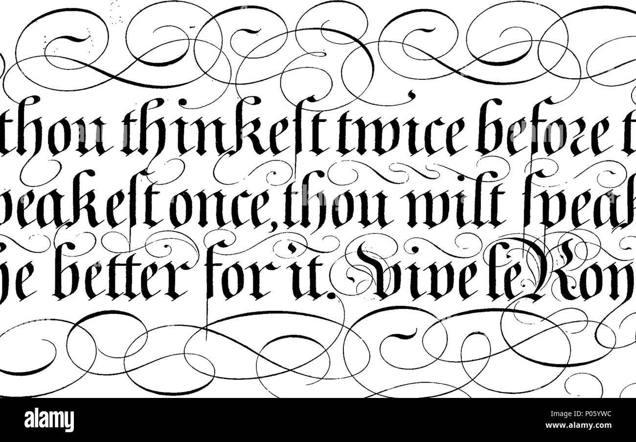 . English: Fleuron from book: A delightful recreation for the industrious. A copybook of plain and practical writing ... Invented and performed by William Brooks. ... Georgius Bickham Londini sculp. 81 A delightful recreation for the industrious Fleuron T117852-44 Stock Photo
