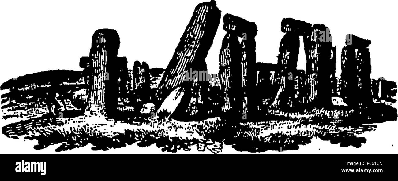 . English: Fleuron from book: A description of Stonehenge, on Salisbury plain; extracted from the works of the most eminent authors: with Some Modern Observations on That Stupendous Structure: to which is added, an account of the fall of three stones, Jan. 3, 1797. 84 A description of Stonehenge Fleuron N007179-7 Stock Photo