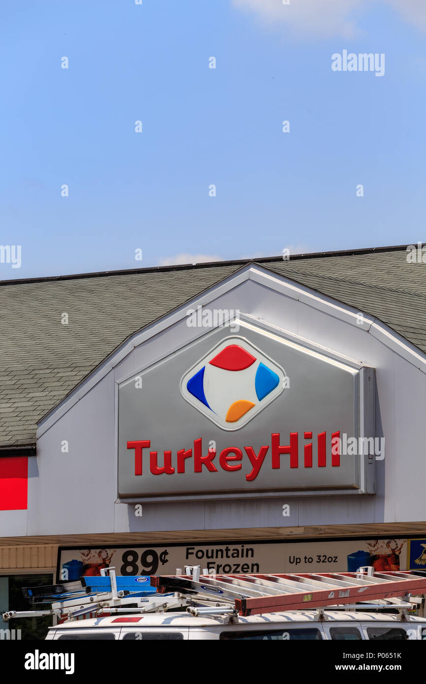Wrightsville, PA, USA June 7, 2018 The exterior sign of Turkey Hill