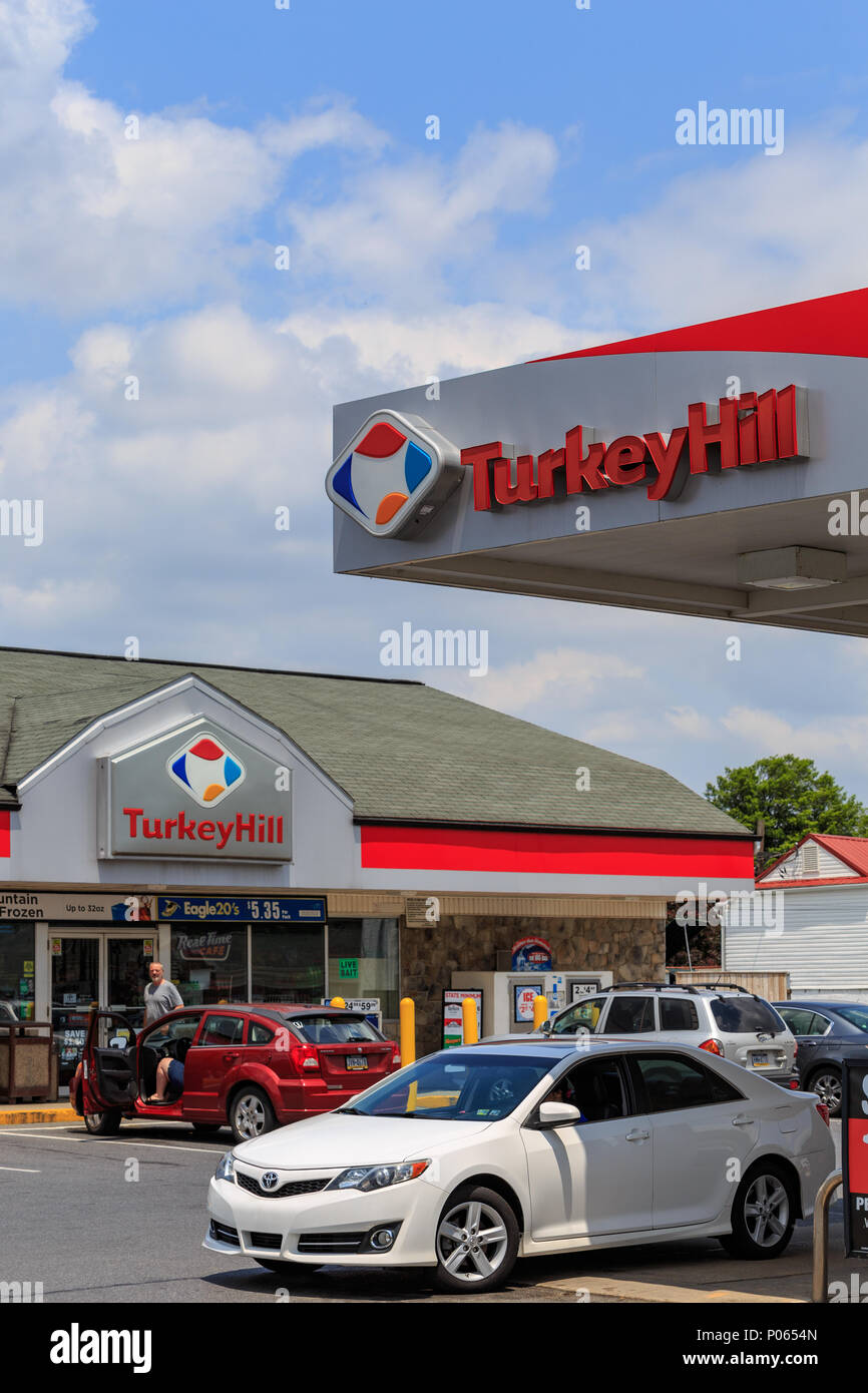 Wrightsville, PA, USA June 7, 2018 The exterior sign of Turkey Hill