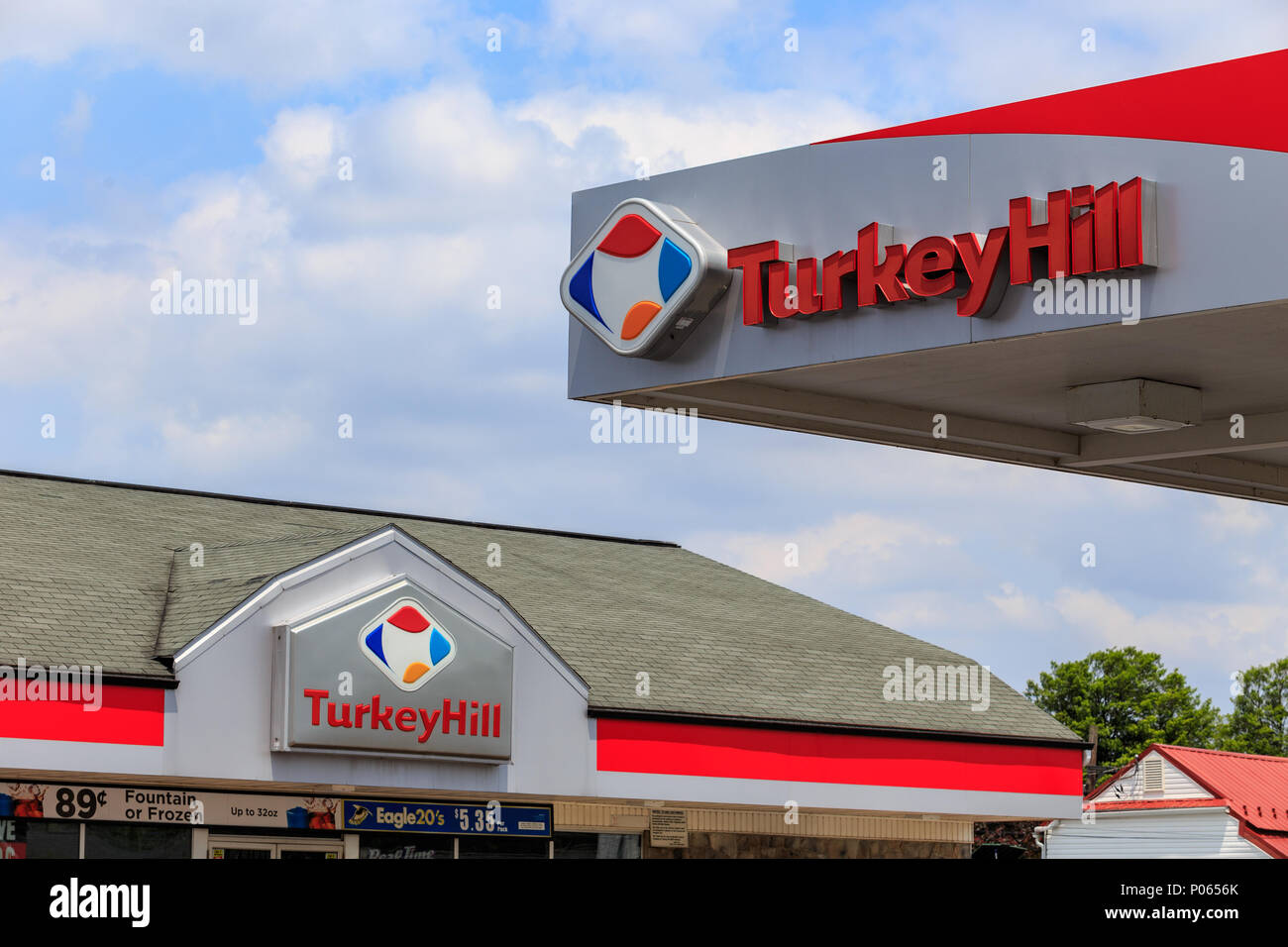 Wrightsville, PA, USA June 7, 2018 The exterior sign of Turkey Hill