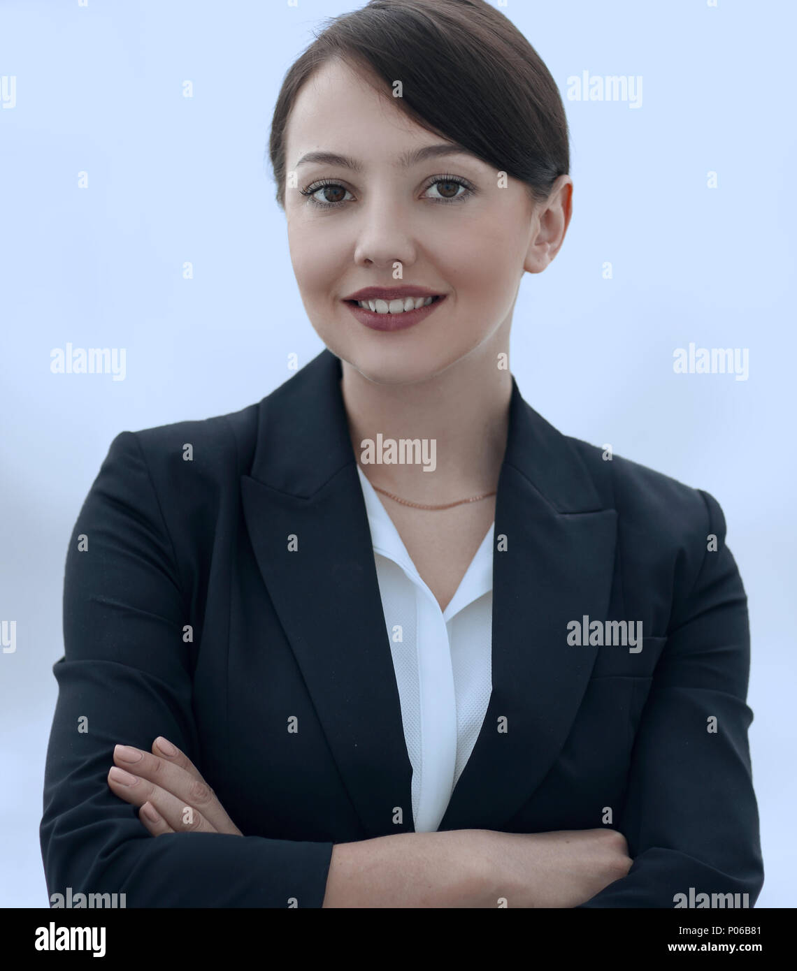 successful young business woman on the background of the office ...