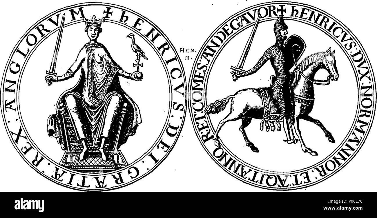 . English: Fleuron from book: A genealogical history of the kings and queens of England, and monarchs of Great Britain, &c. From the conquest, anno 1066. to the year 1707. In seven parts or books. Containing a discourse of their several lives, marriages, and issues; with the times of their births, deaths, places of burial, and monumental inscriptions. Also, their effigies, seals, tombs, cenotaphs, devises, arms, quarterings, crests, and supporters; all curiously engraven in copper-plates. First publish'd to the beginning of King Charles the Second's reign, by Francis Sandford, Esq; Lancaster H Stock Photo