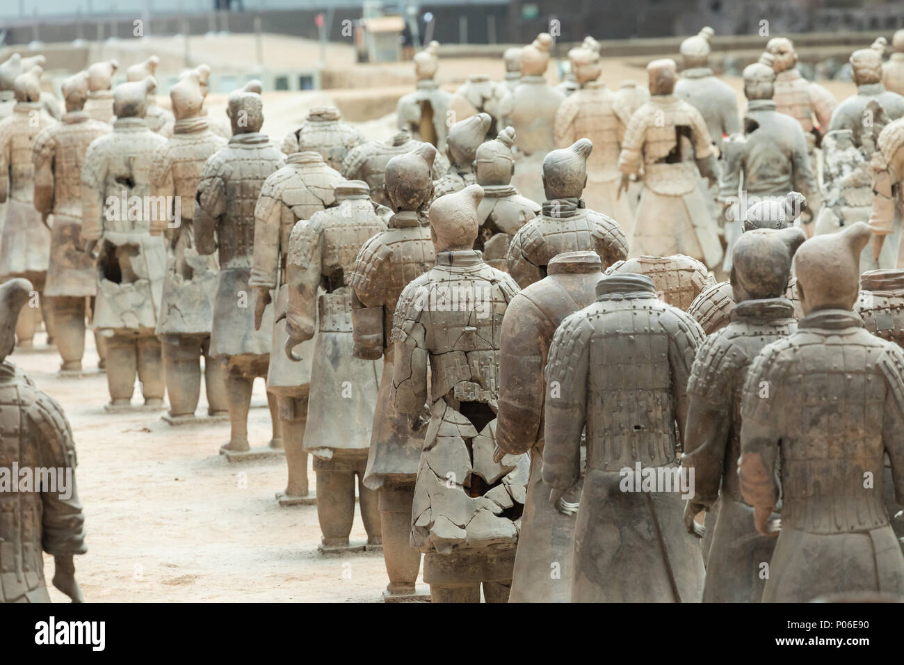 XIAN, CHINA - MAY 24, 2018: The Terracotta Army warriors at the tomb of China’s First Emperor in Xian. Unesco World Heritage site. Stock Photo