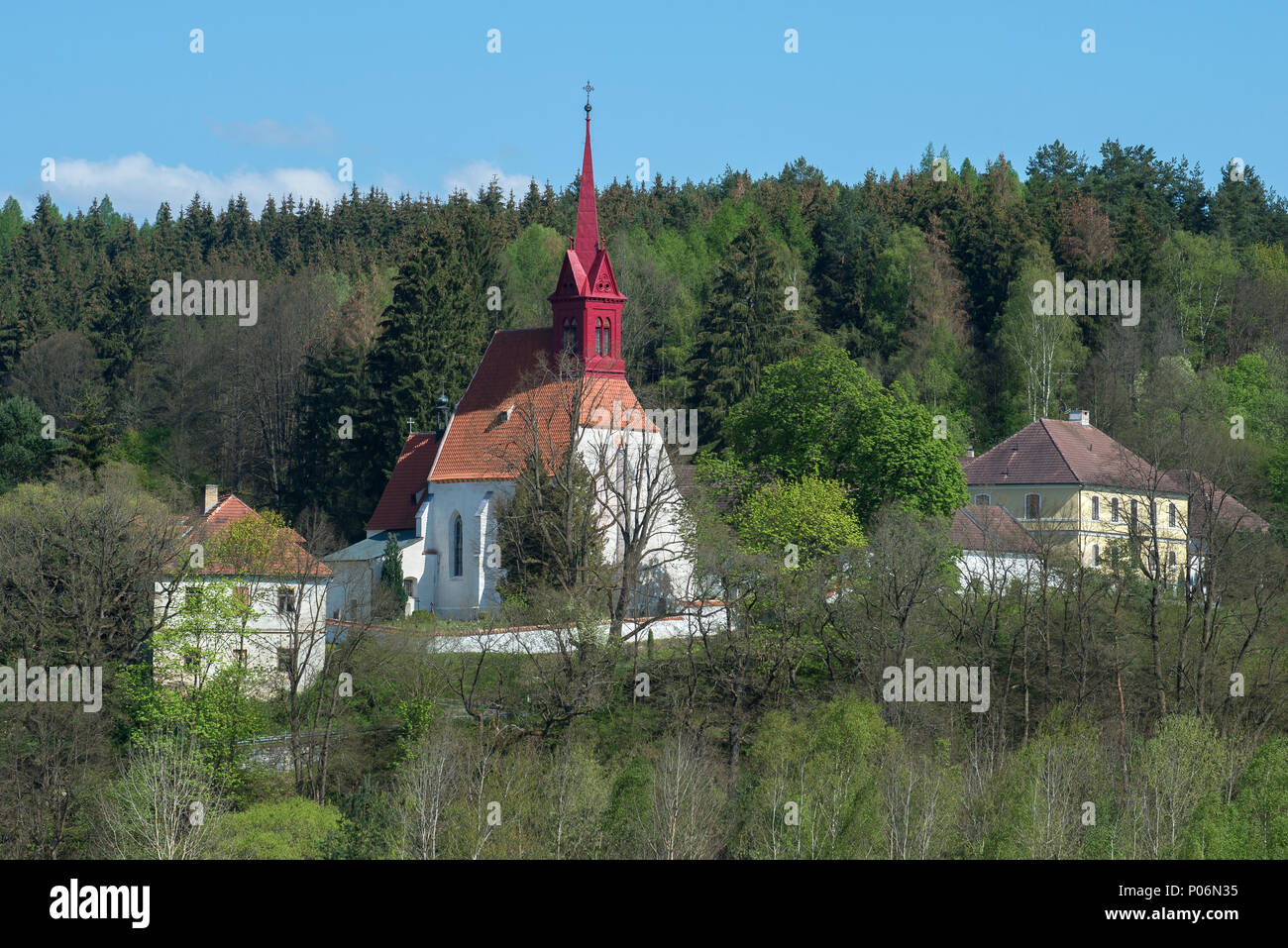 Czech Republic, View of the church of John the Taeufers in Ottau Stock Photo