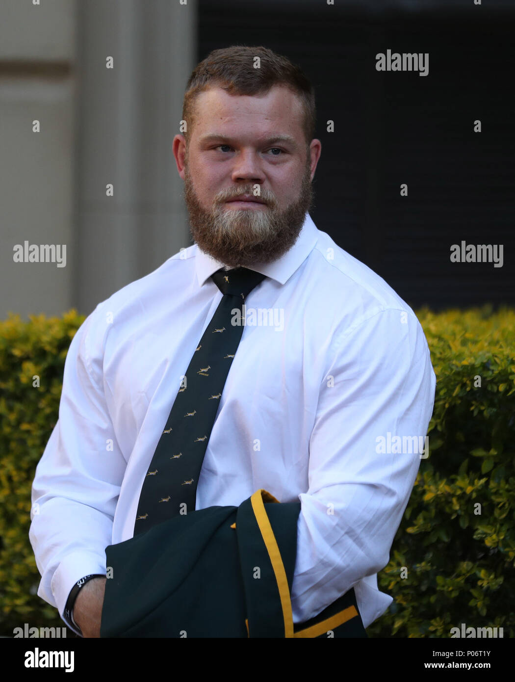 Johannesburg, South Africa. 8th June, 2018. Akker van der Merwe of South Africa during the South African Springbok team photo, Tsogo Sun Montecasino Hotel Johannesburg Credit: Action Plus Sports/Alamy Live News Stock Photo