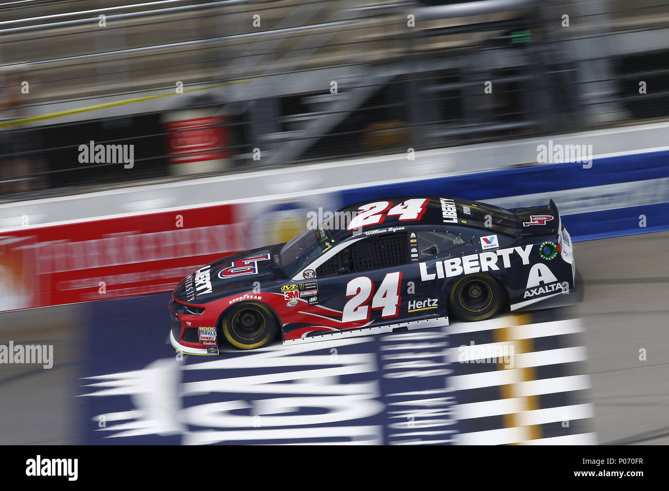Brooklyn, Michigan, USA. 8th June, 2018. William Byron (24) brings ...