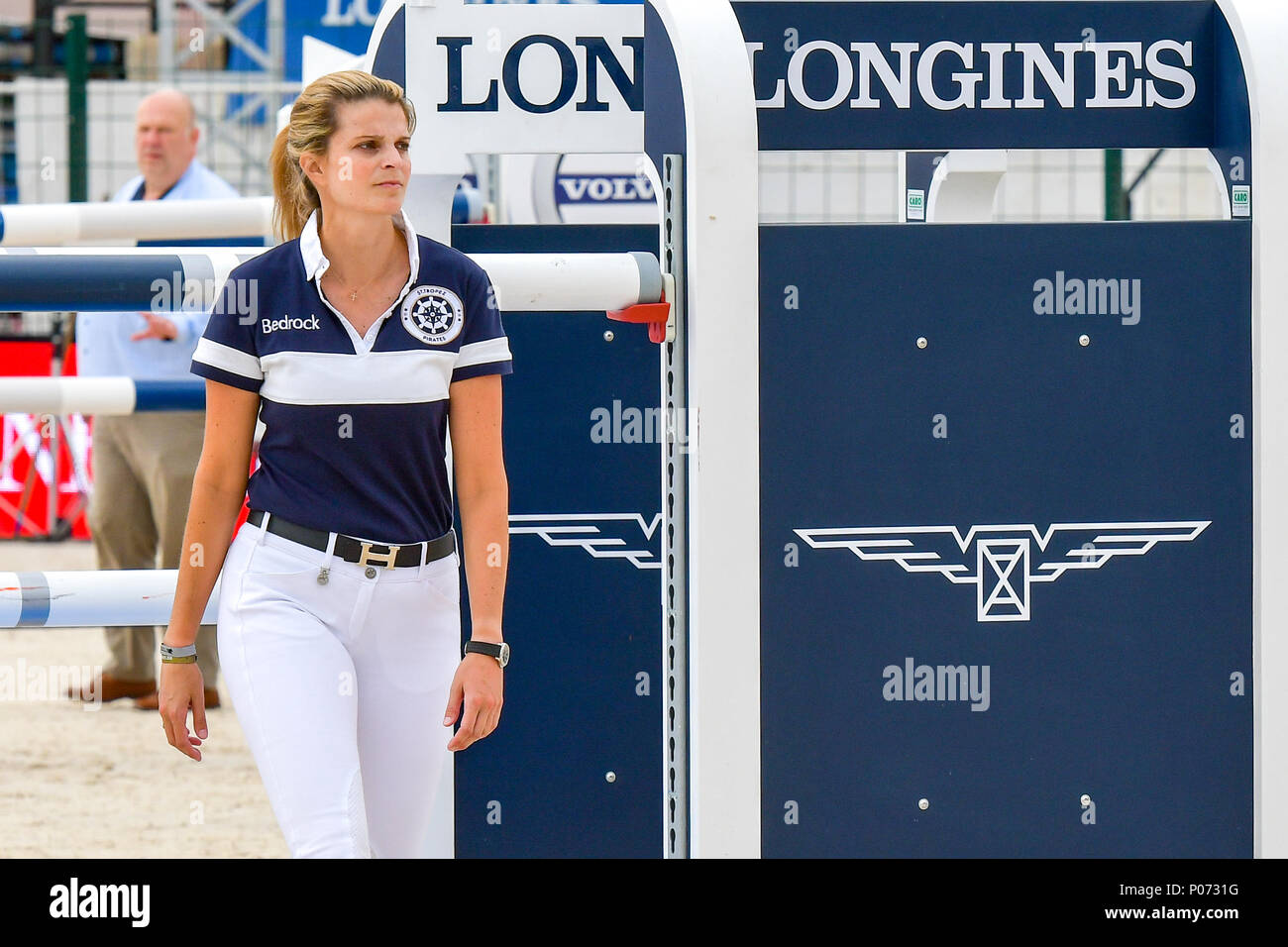 Cannes, France. 08th June, 2018. Grece Athina Onassis competes during the 2018 Longines Global Champions League in Cannes on June 08, 2018 Credit: BTWImages Sport/Alamy Live News Stock Photo