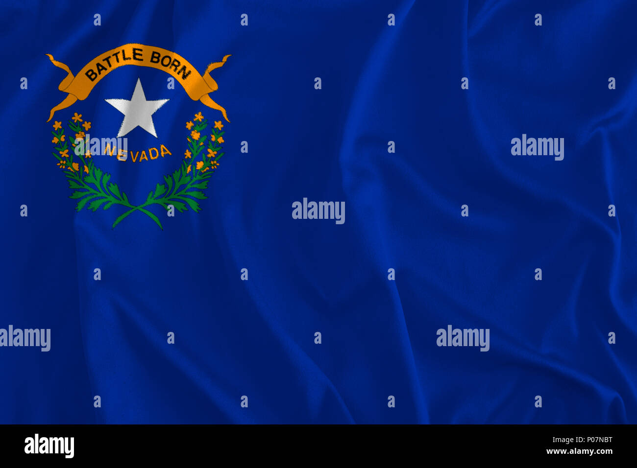 Flag of Nevada Background, Silver State Stock Photo