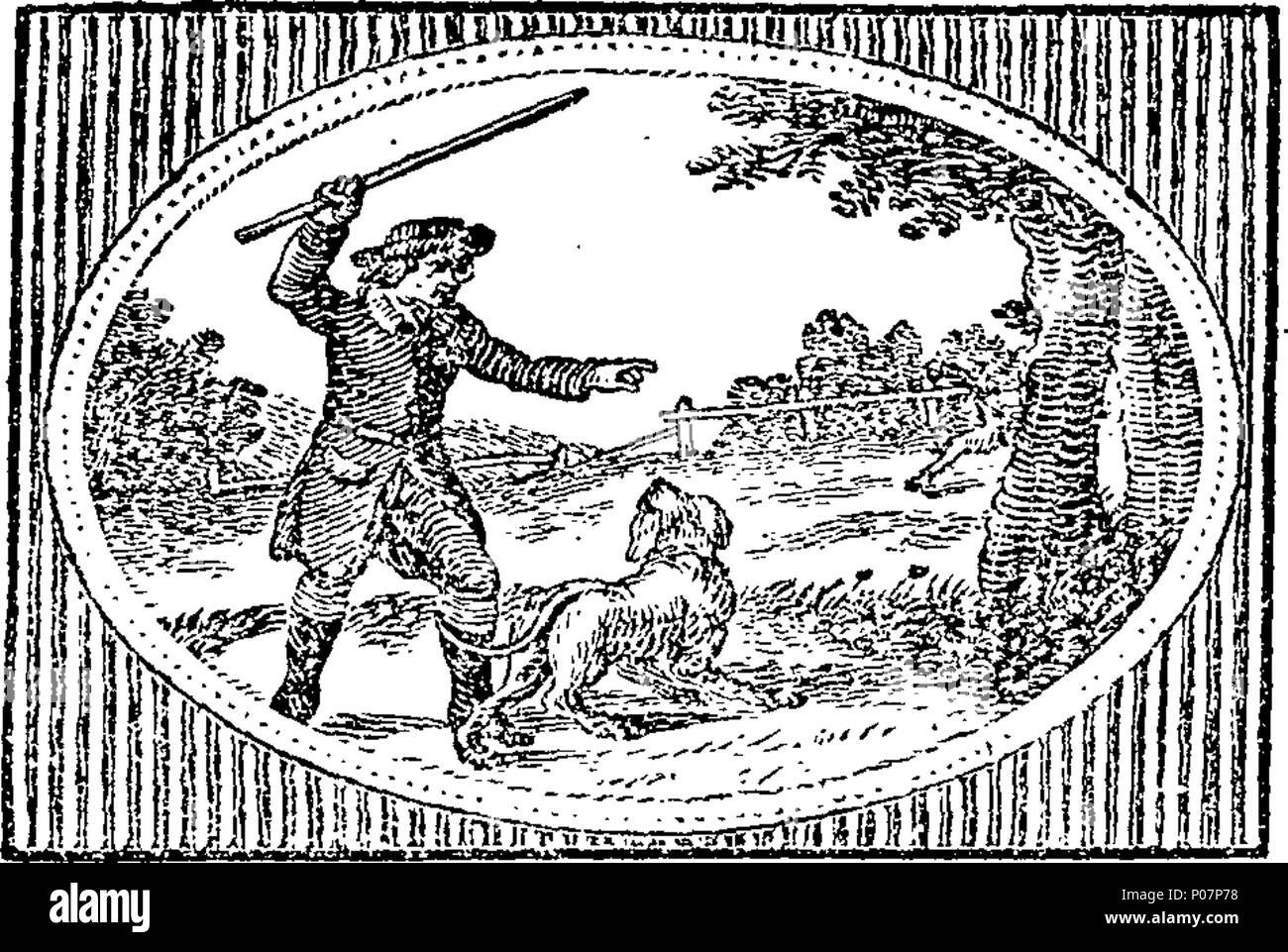 . English: Fleuron from book: A guide to the English tongue. In two parts. The First, proper for Beginners, shewing a Natural and Easy Method to pronounce and express both Common Words, and Proper Names; in which particular Care is had to shew the Accent, for preventing Vicious Pronunciation. The Second, for such as are advanced to some Ripeness of Judgment, containing Observations on the Sounds of Letters and Diphthongs; Rules for the true Division of Syllables, and the Use of Capitals, Stops, and Marks: With large Tables of Abbreviations, and Distinctions of Words; and several Alphabets of C Stock Photo