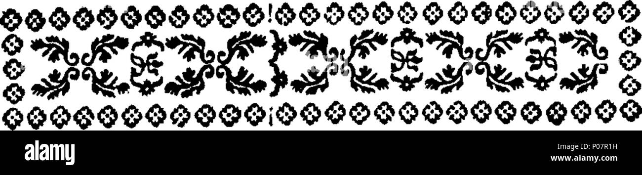 . English: Fleuron from book: A journal from Calcutta in Bengal, by sea, to Busserah: from thence across the great desart to Aleppo: and from thence to Marseilles, and thro' France to England. In the year MDCCL. By Mr. Bartholomew Plaisted, In the East-India Company's Service. To which are added, Capt. Elliot's directions for passin over the little desart, from Busserah, by the Way of Bagdad, Mousul, Orfa, and Aleppo; An Account of the Countries, Cities, and Towns adjacent to Bengal; With a map by Mr. Plaisted: and a journal of the proceedings of the Doddington East-Indiaman, Till she was unfo Stock Photo