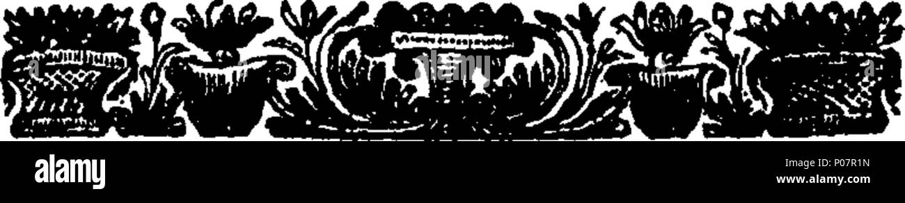. English: Fleuron from book: A journal from Calcutta in Bengal, by sea, to Busserah: from thence across the great desart to Aleppo: and from thence to Marseilles, and thro' France to England. In the year MDCCL. By Mr. Bartholomew Plaisted, In the East-India Company's Service. To which are added, Capt. Elliot's directions for passin over the little desart, from Busserah, by the Way of Bagdad, Mousul, Orfa, and Aleppo; An Account of the Countries, Cities, and Towns adjacent to Bengal; With a map by Mr. Plaisted: and a journal of the proceedings of the Doddington East-Indiaman, Till she was unfo Stock Photo