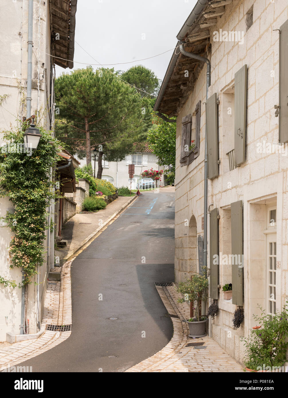 Aubeterre-sur-Dronne, listed as one of the most beautiful villages in France. Stock Photo