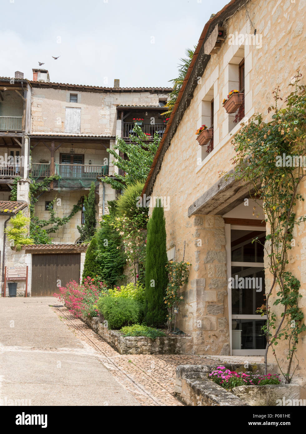 Aubeterre-sur-Dronne, listed as one of the most beautiful villages in France. Stock Photo