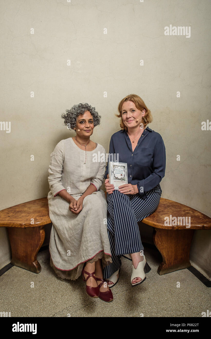 Arundhati Roy and Kirsty Lang 2018 Stock Photo