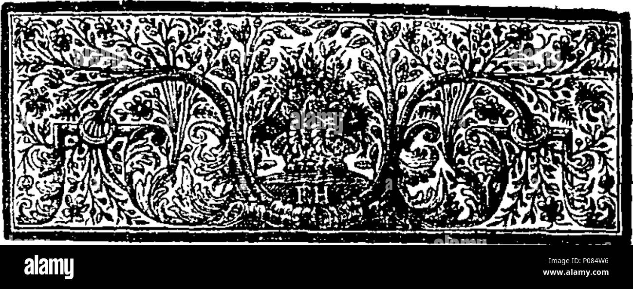 . English: Fleuron from book: A letter to the Right Honourable William Pulteney, Esq; Occasion'd By A Bill depending in the House of Commons, For Raising One Hundred Thousand Pounds upon the Roman-Catholicks. By a Member of the House of Commons. 126 A letter to the Right Honourable William Pulteney Fleuron T038429-4 Stock Photo