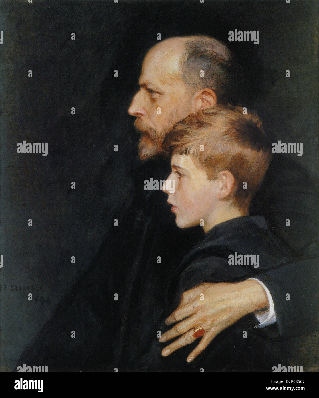 . Portrait of Pietro and Mario Krohn . 1894 274 Albert Edelfelt - Pietro ja Mario Krohnin muotokuva Stock Photo