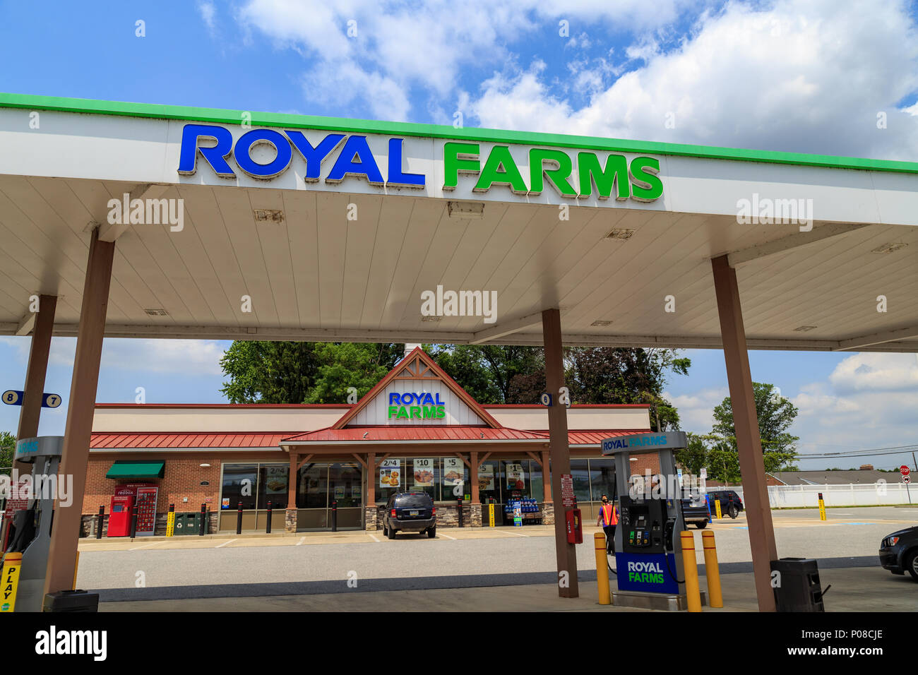 Wrightsville, PA, USA June 7, 2018 Signs at a Royal Farms location