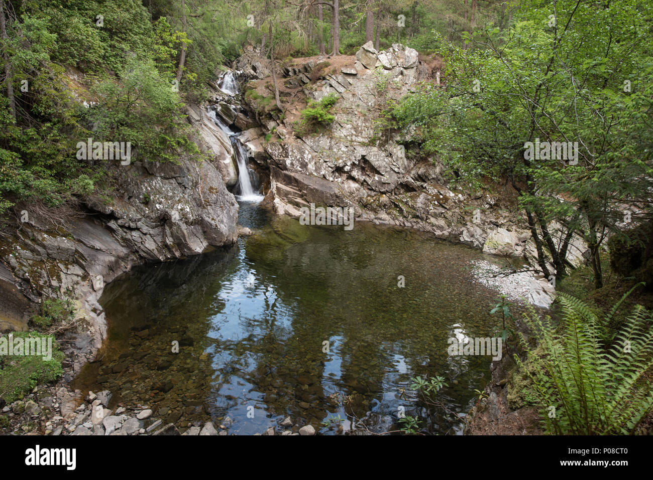 The Lower Falls of Bruar, near Blair Atholl, Perth and Kinross, Scotland. Stock Photo