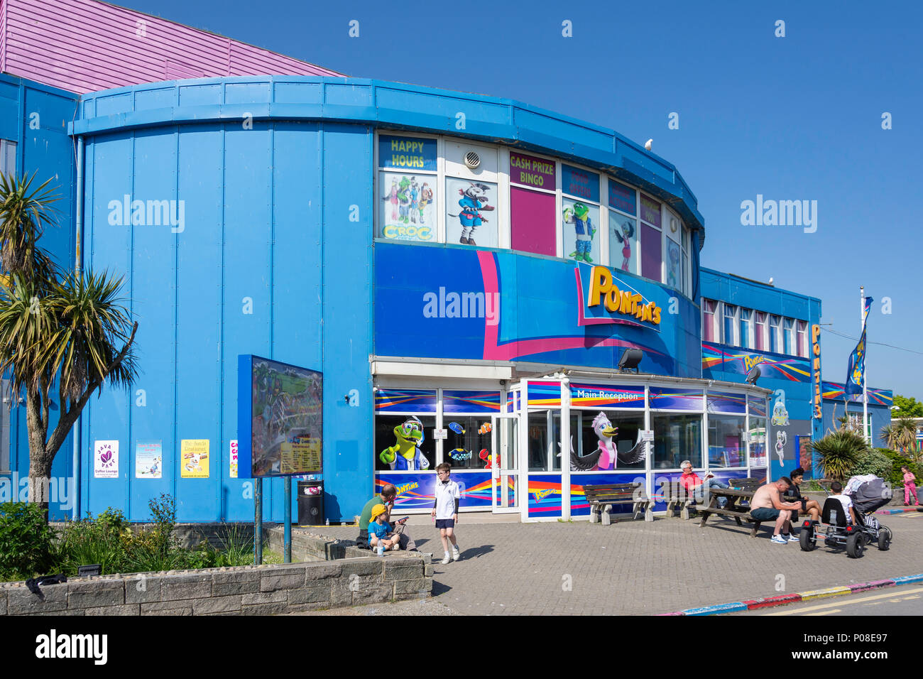 Main reception building at Pontins Camber Sands Holiday Park, Camber, East Sussex, England, United Kingdom Stock Photo