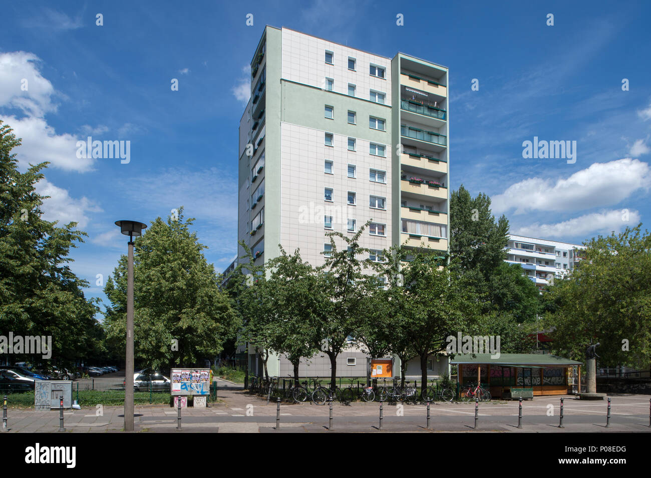 Berlin, Germany, residential house on the Heinrich-Heine-Strasse corner Annenstrasse Stock Photo