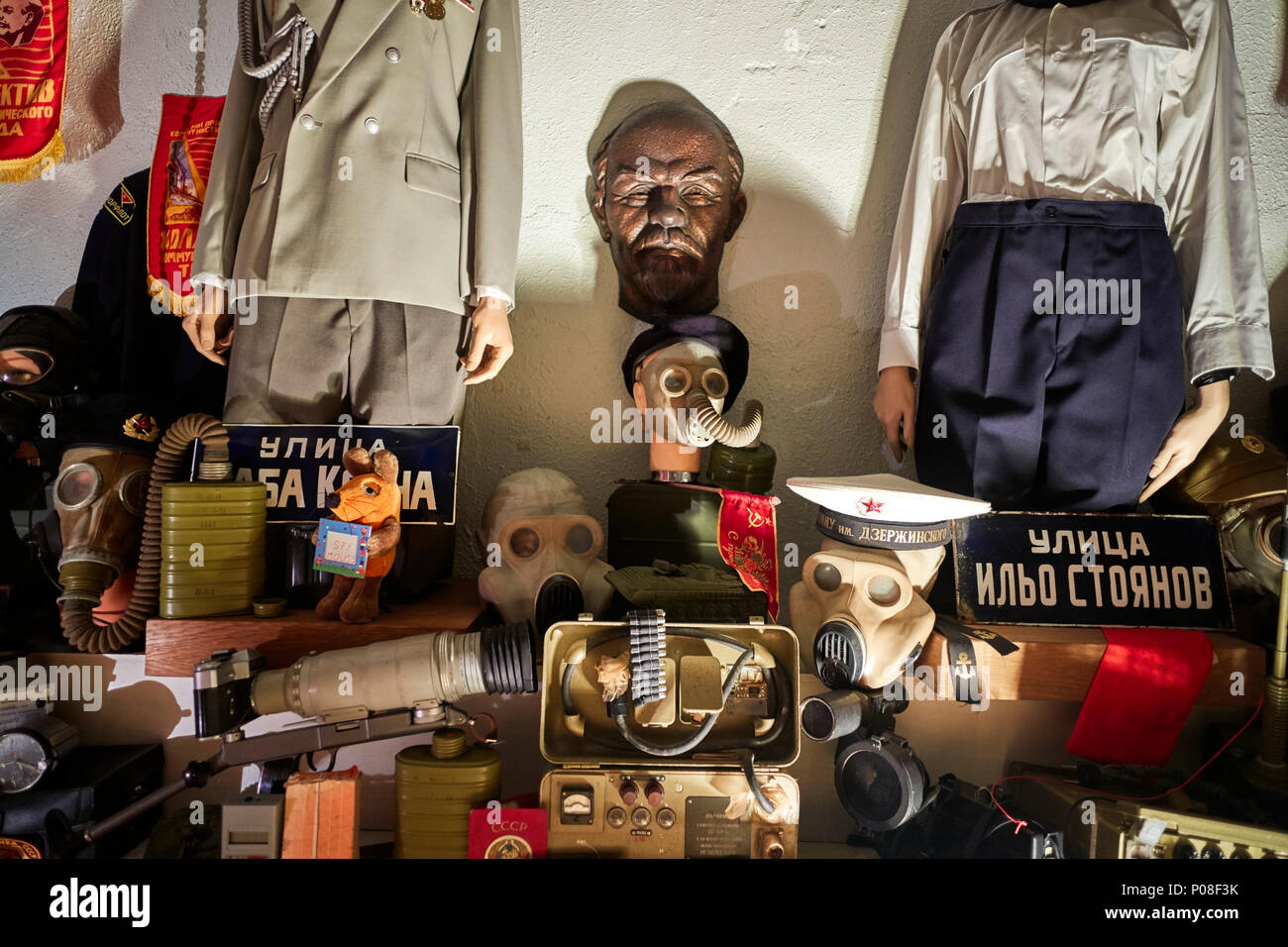 Russian military equipment on display at the Hack Green secret nuclear bunker Stock Photo