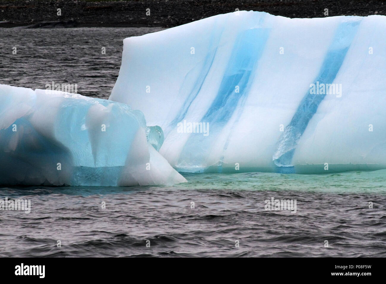 Ice berg  in the Atlantic Ocean off the , Stock Photo