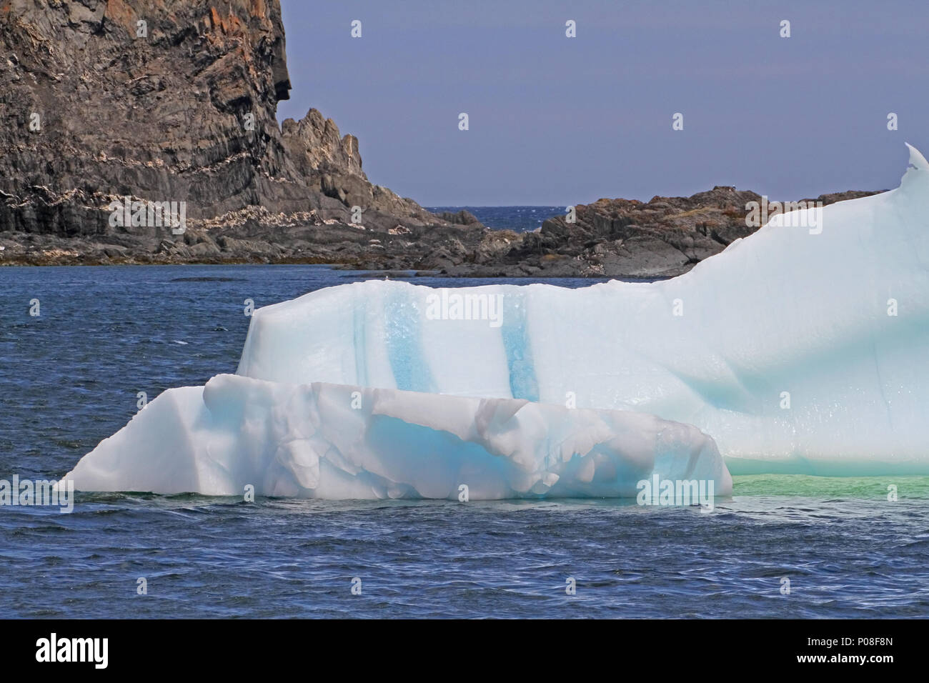 Ice berg  in the Atlantic Ocean off the coast of Newfoundland, Canada Stock Photo