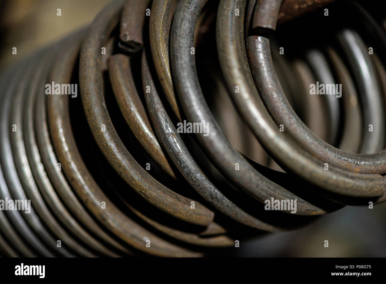 Steel rings in a karoo farm workshop, Eastern Cape, South Africa Stock Photo