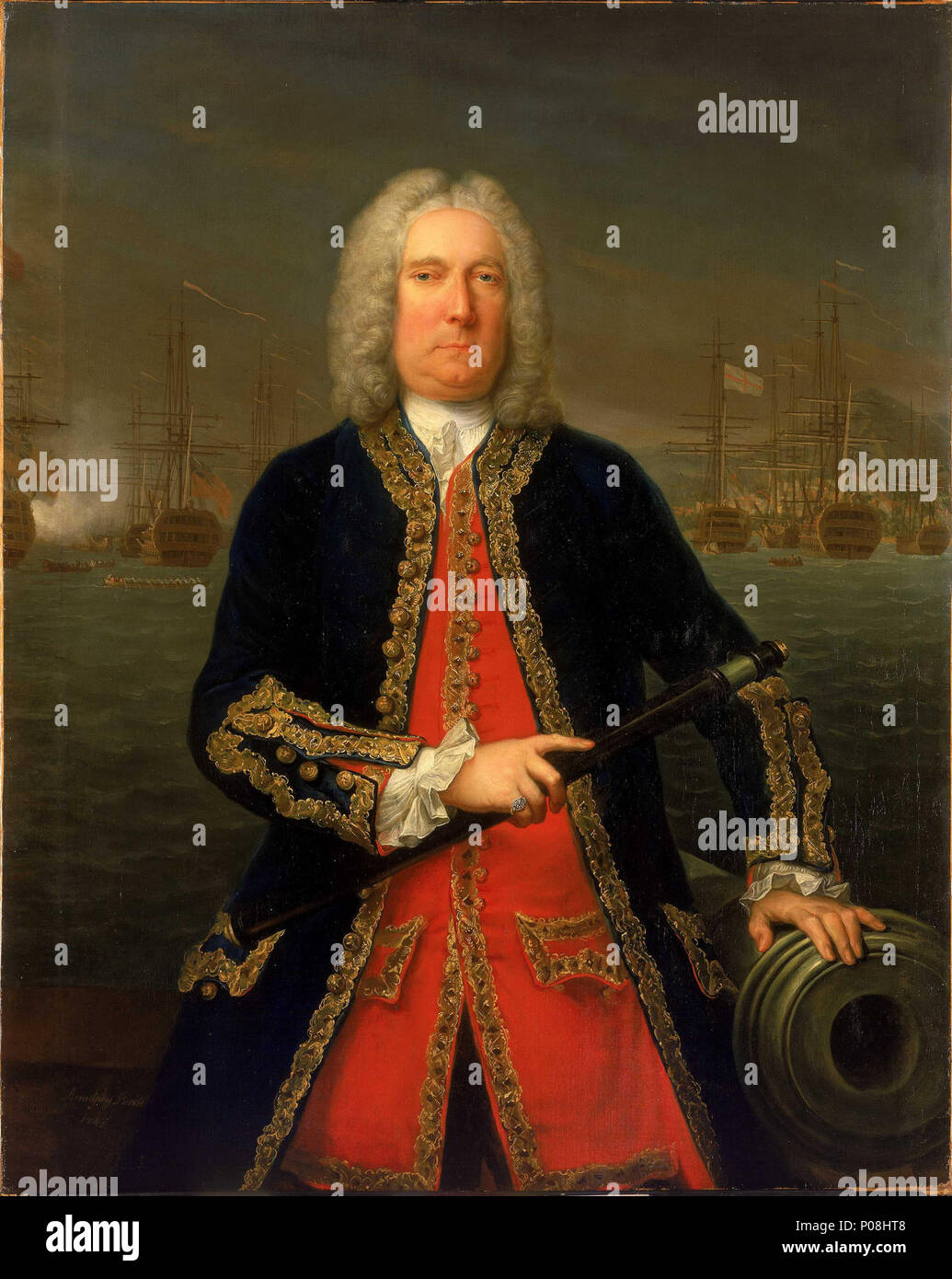 . English Admiral Thomas Mathews, 16761751 A threequarterlength portrait, almost fullface