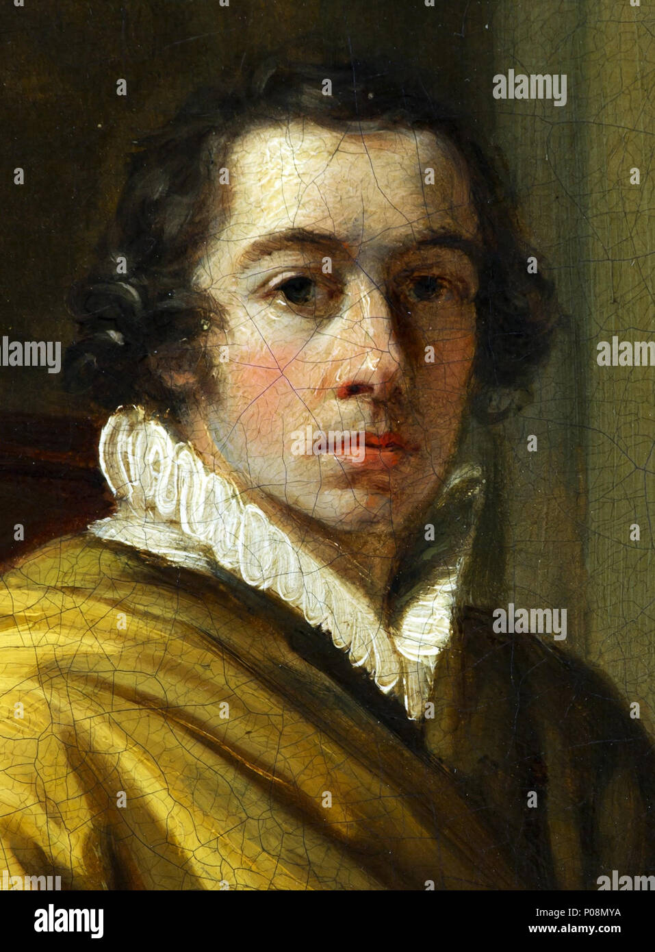 . Self-portrait detail . between circa 1808 and circa 1810 256 Abel, Joseph - Self-Portrait in the Studio crop Stock Photo