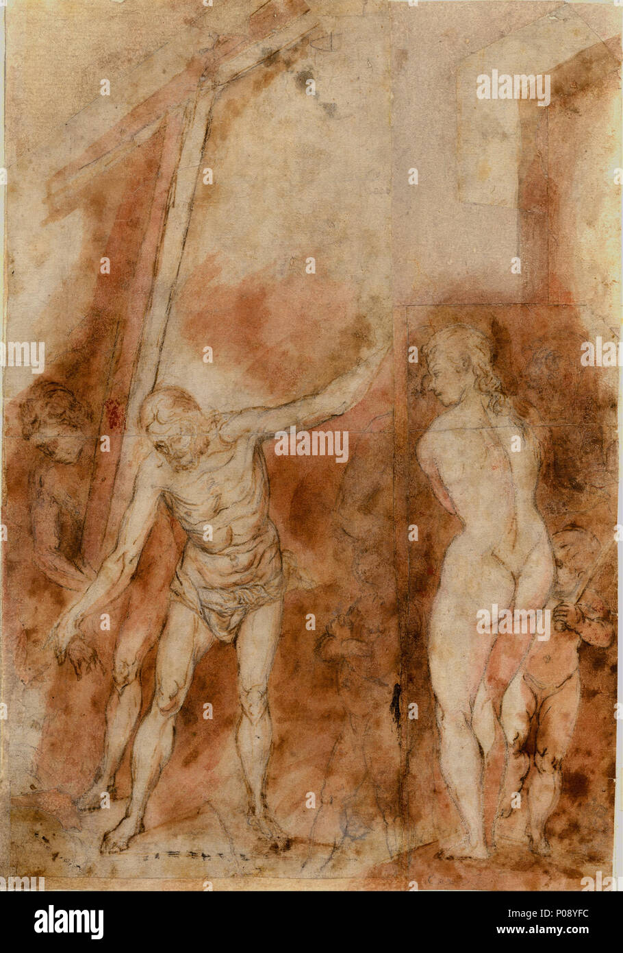 .  Español: La obra muestra a Cristo en el Limbo tras haber sido crucificado y antes de su subida al Cielo.  . Cristo en el Limbo . 1652 281 Alonso Cano - Cristo en El Limbo. - Google Art Project Stock Photo