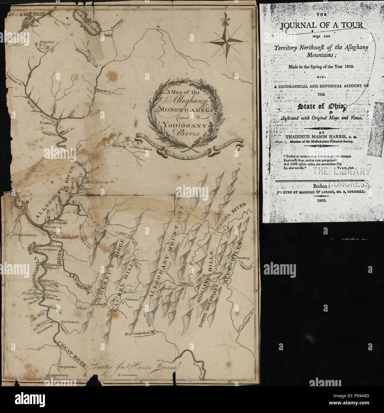 English: Relief shown pictorially. From book: The journal of a 