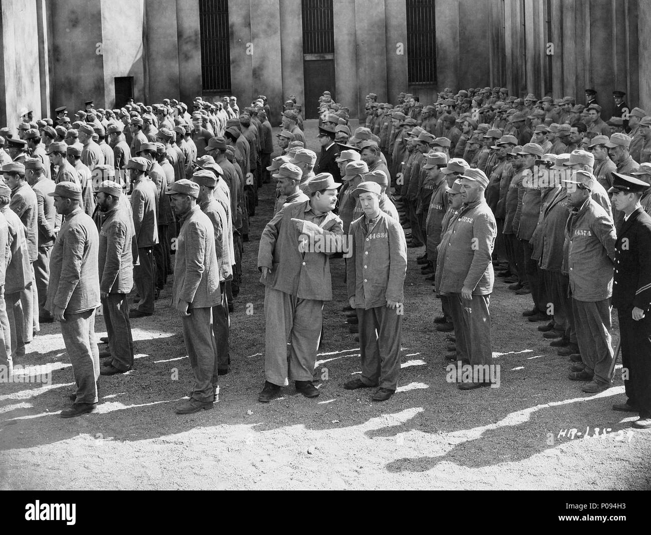 Original Film Title: PARDON US.  English Title: JAILBIRDS.  Film Director: JAMES PARROTT.  Year: 1931.  Stars: OLIVER HARDY; STAN LAUREL. Credit: METRO GOLDWYN MAYER / Album Stock Photo