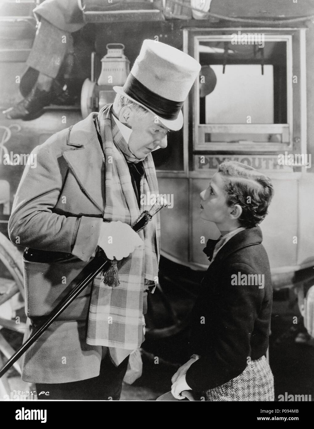 Original Film Title: THE PERSONAL HISTORY, ADVENTURES, EXPERIENCE, & OBSERVATION OF DAVID COPPERFIELD THE YOUNGER.  English Title: DAVID COPPERFIELD.  Film Director: GEORGE CUKOR.  Year: 1935.  Stars: W. C. FIELDS; FREDDIE BARTHOLOMEW. Credit: M.G.M / Album Stock Photo