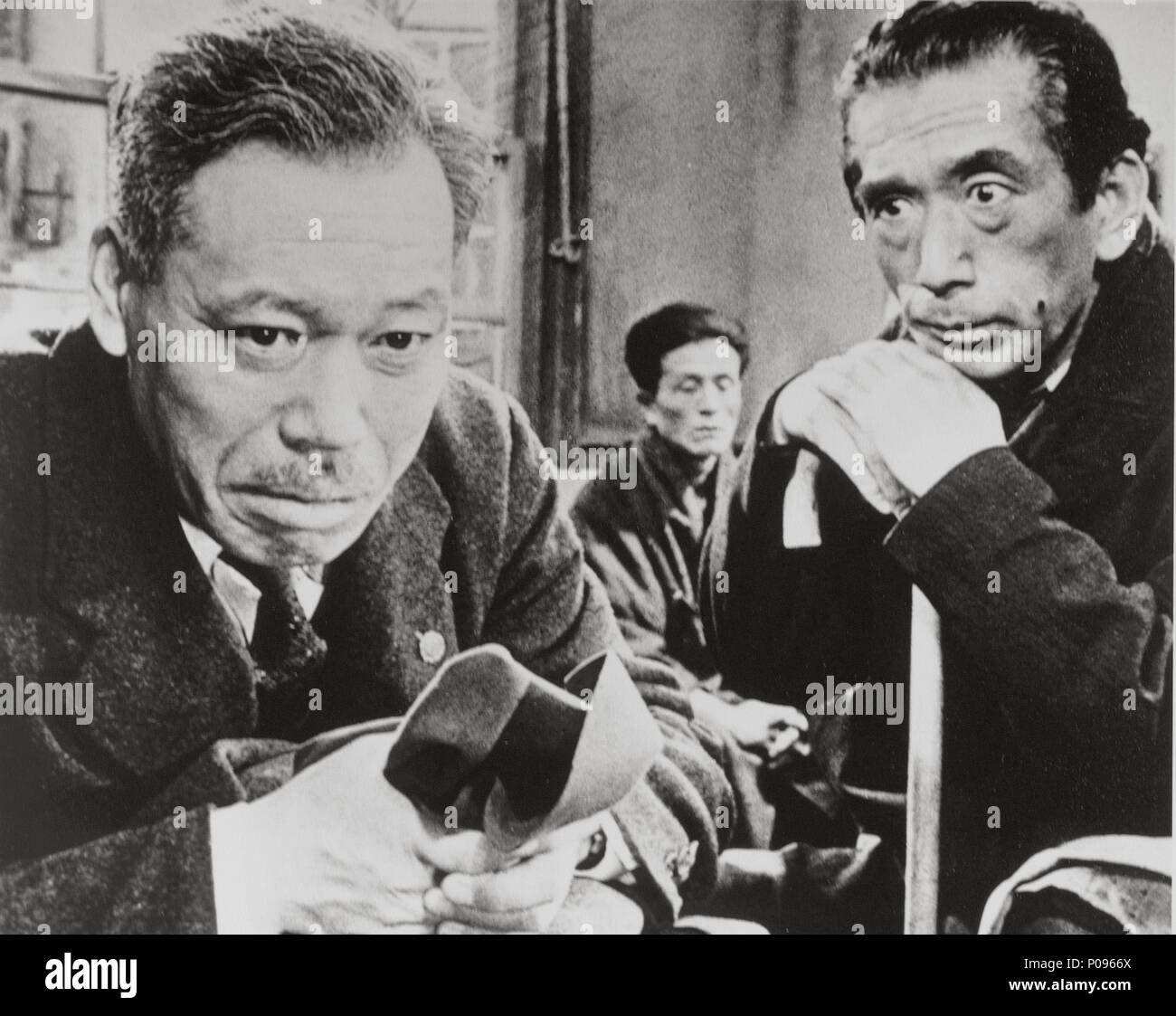 Original Film Title: IKIRU.  English Title: IKURU.  Film Director: AKIRA KUROSAWA.  Year: 1952.  Stars: TAKASHI SHIMURA. Stock Photo